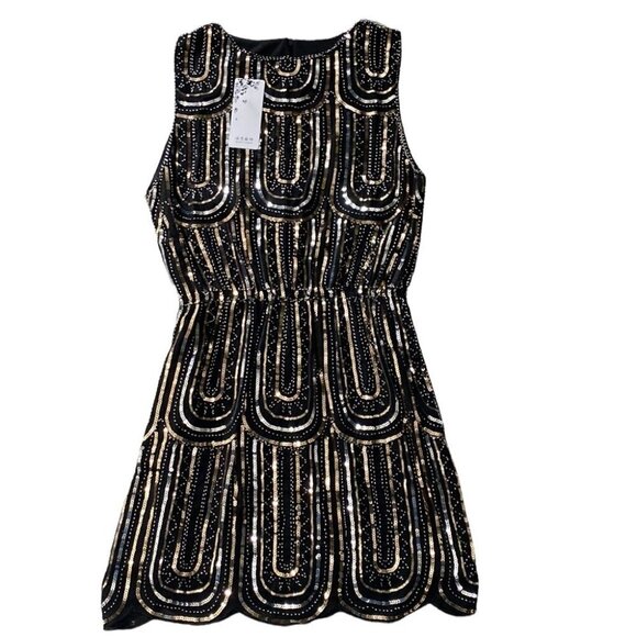 Black Bohemian Sequinned Dress - Picture 4 of 9